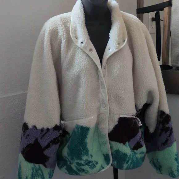 ✨ Free People Hit The Slopes Jacket In Mountain Print Size L - Picture 2 of 10